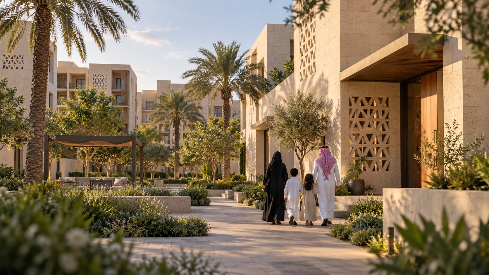 تصور لفناء سكني سعودي